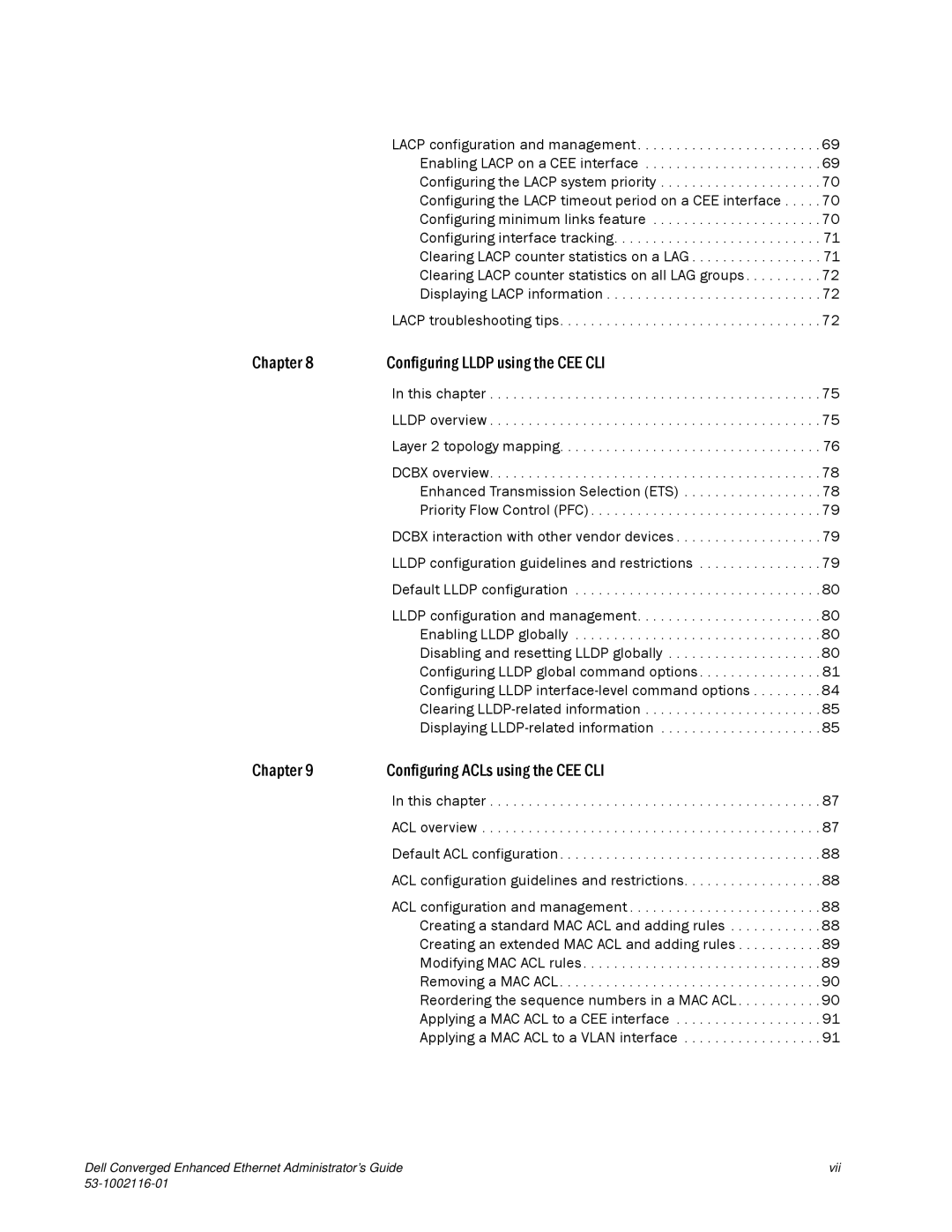 Dell 53-1002116-01 manual Chapter Configuring Lldp using the CEE CLI 