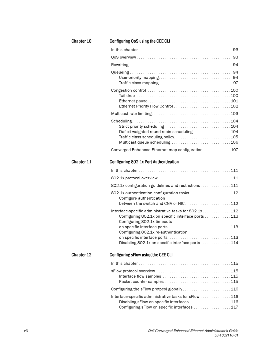 Dell 53-1002116-01 manual Chapter Configuring QoS using the CEE CLI, This chapter 