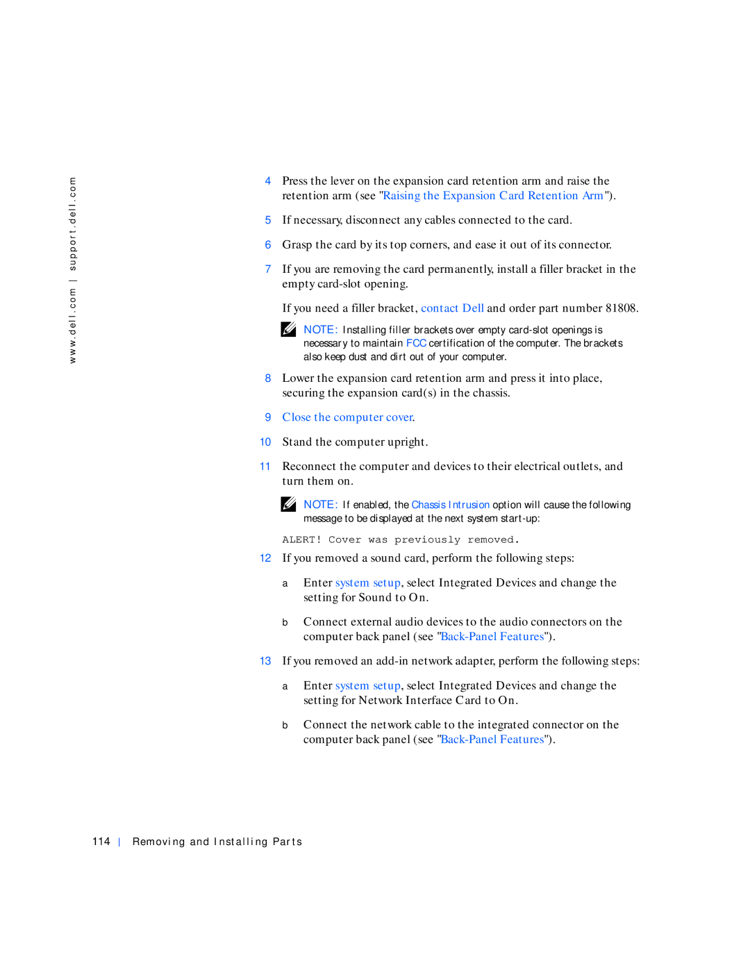 Dell 530 manual Removing and Installing Parts 