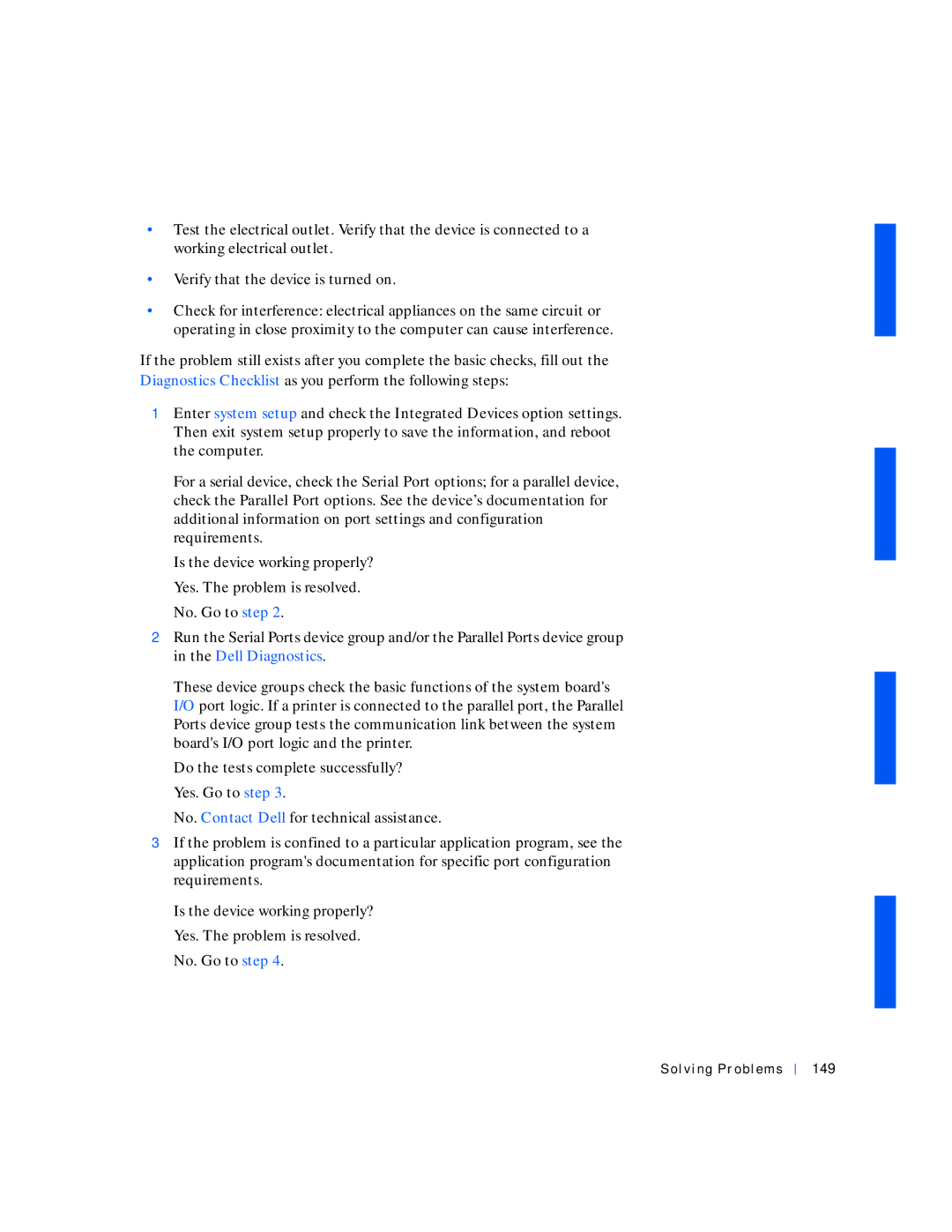 Dell 530 manual Solving Problems 149 