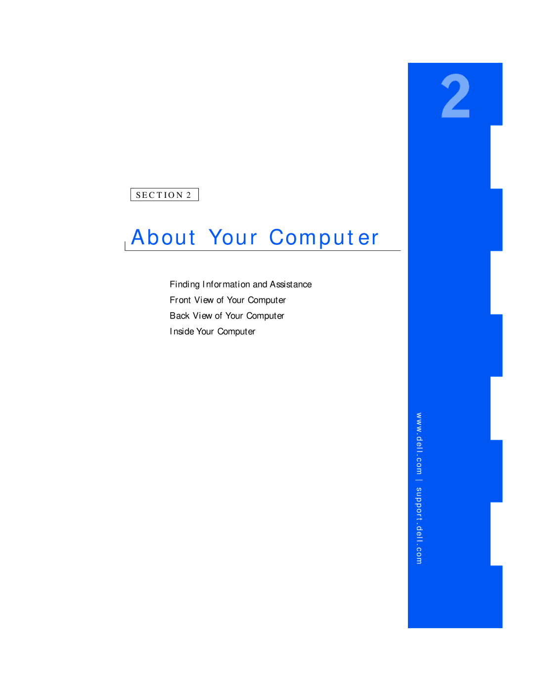 Dell 530 manual About Your Computer 