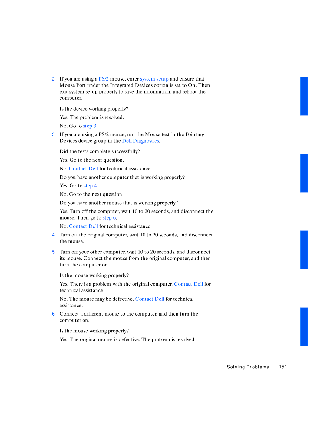 Dell 530 manual Solving Problems 151 