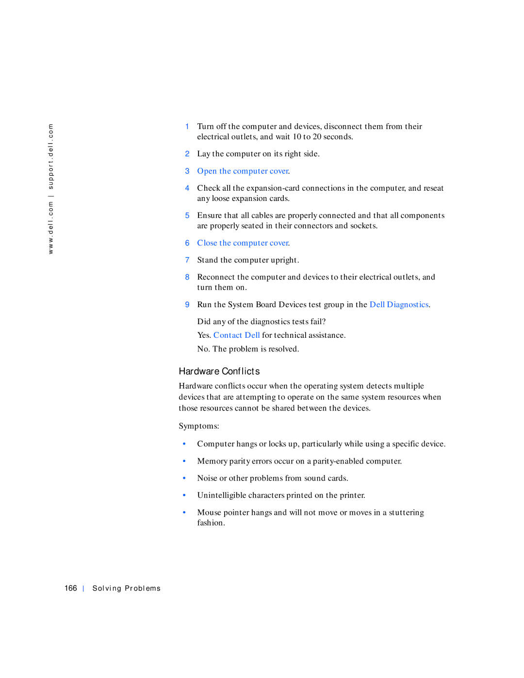 Dell 530 manual Hardware Conflicts, Solving Problems 