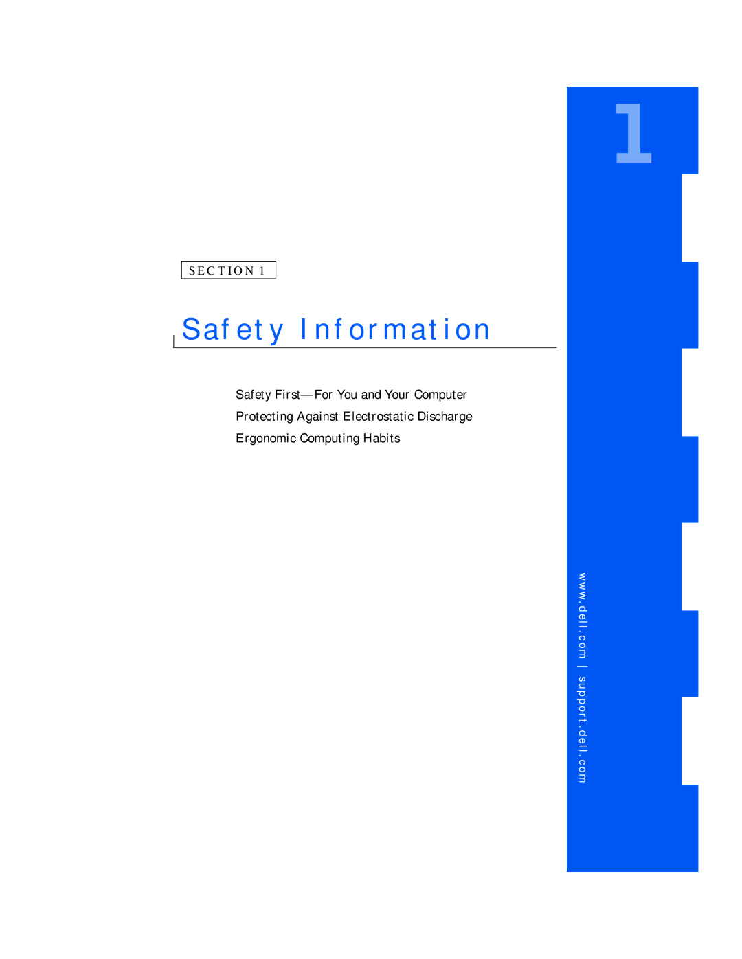 Dell 530 manual Safety Information 