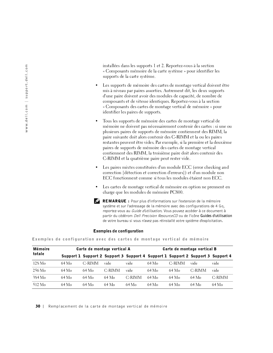 Dell 530 manual Exemples de configuration 