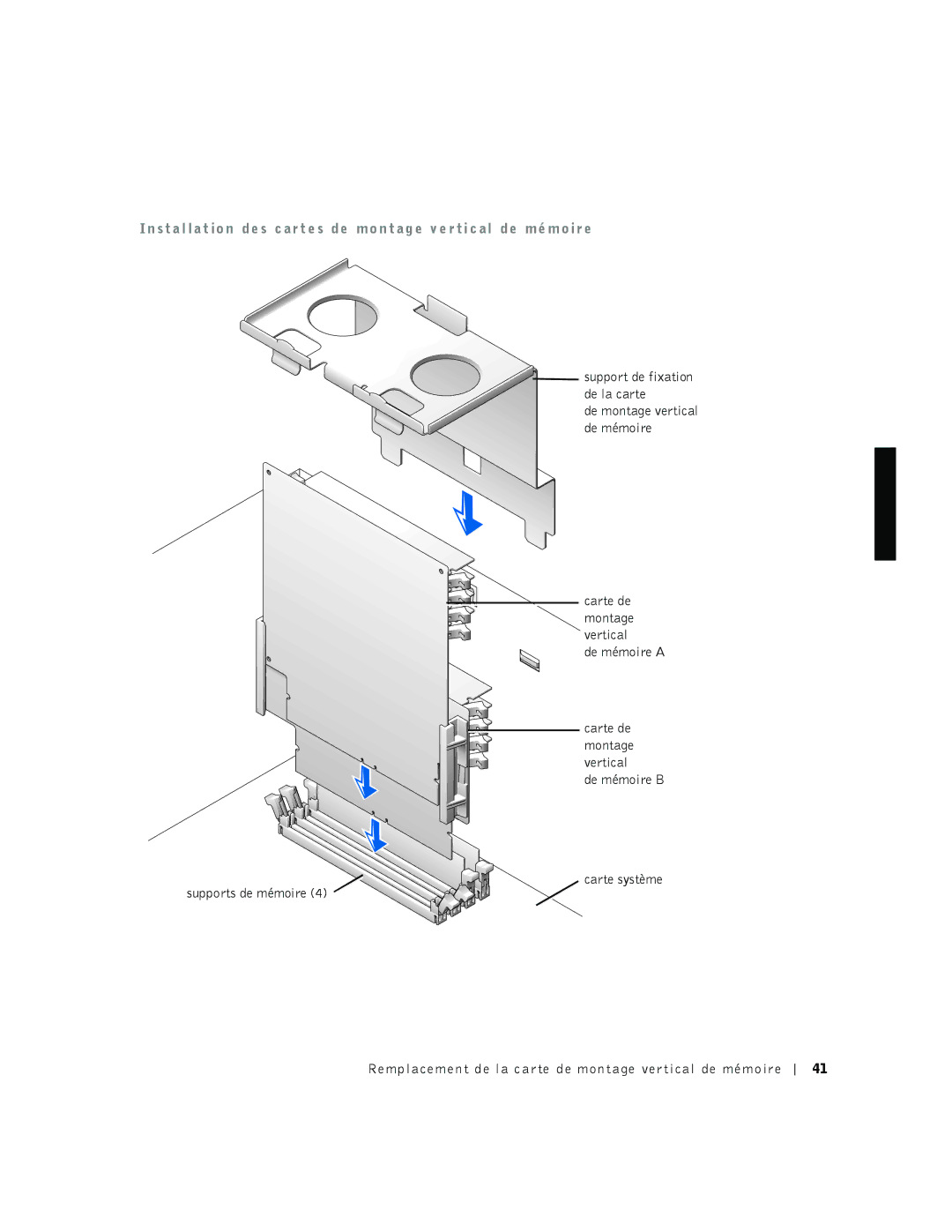 Dell 530 manual Support de fixation De la carte 