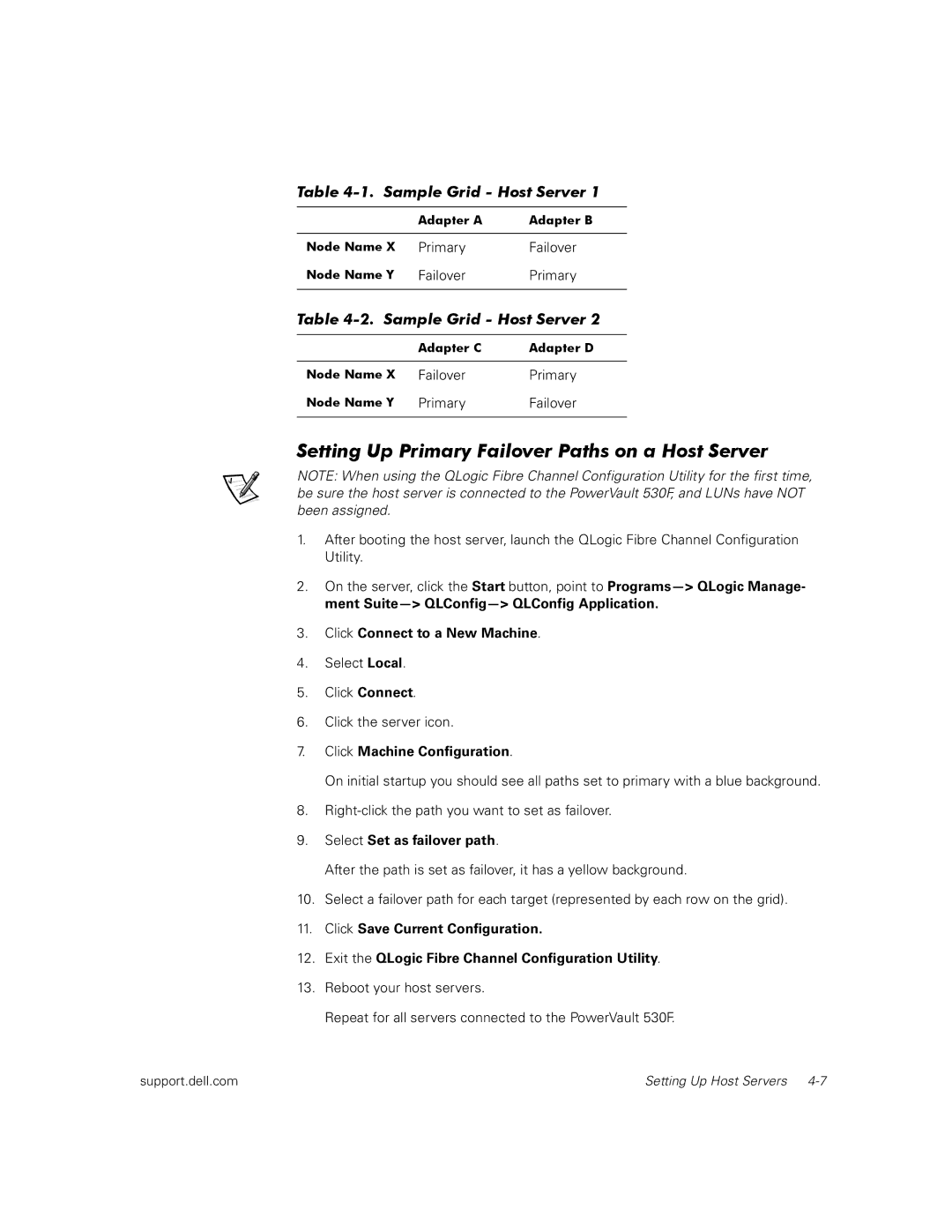 Dell 530F manual Primary Failover, Failover Primary, Click Connect to a New Machine, Click Machine Configuration 