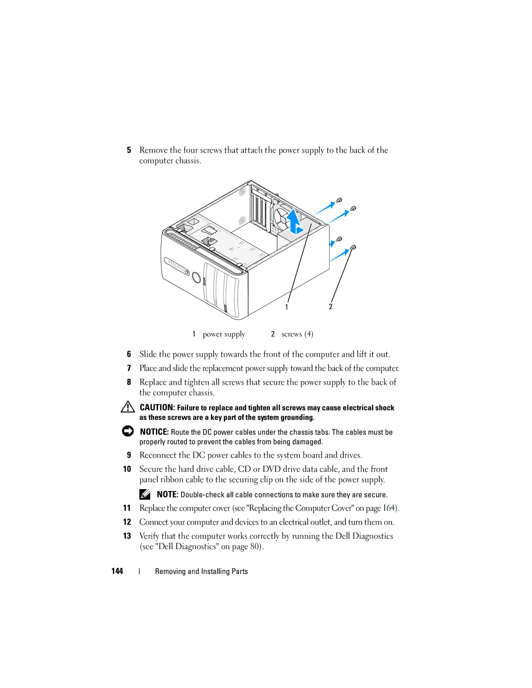 Dell 531 owner manual Power supply Screws 