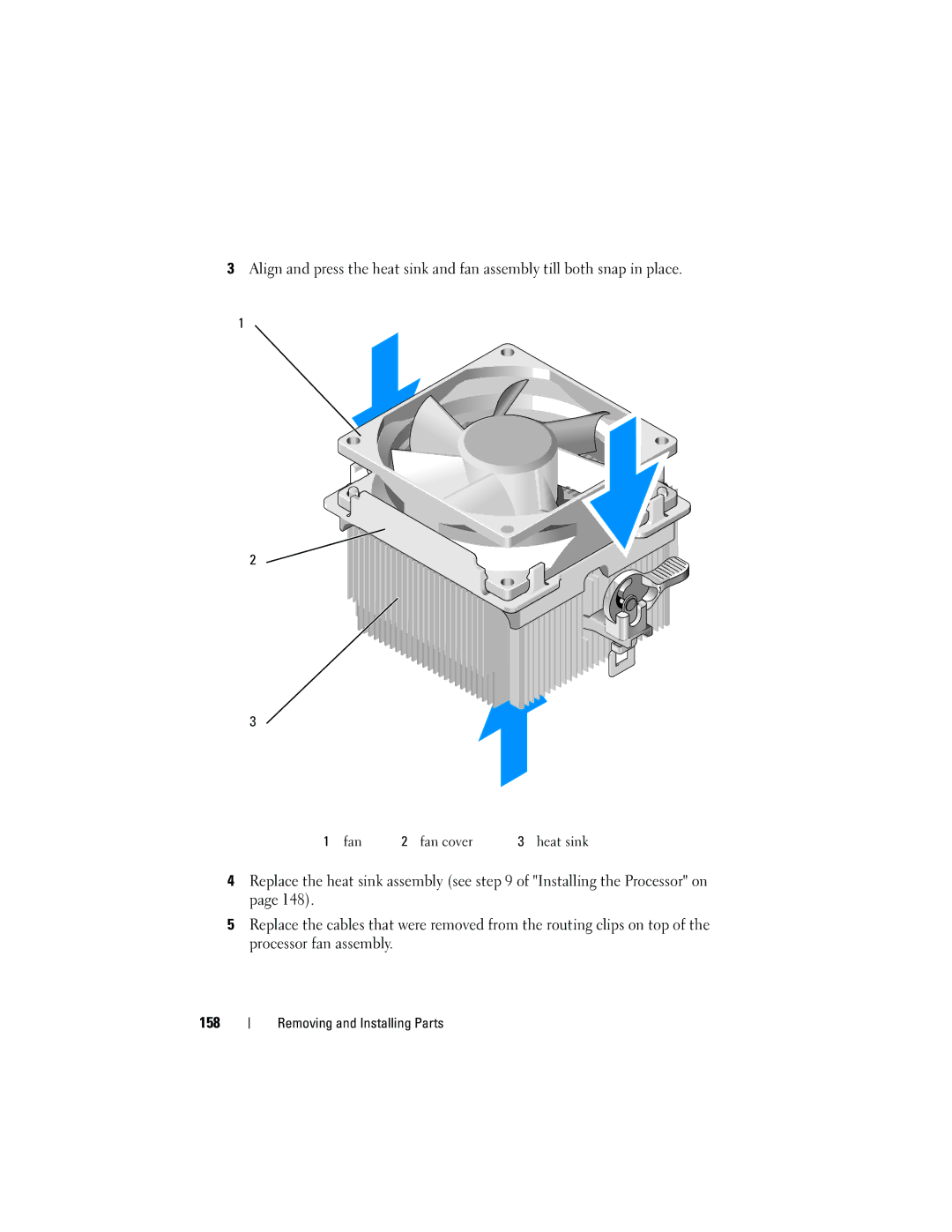 Dell 531 owner manual Fan Fan cover Heat sink 