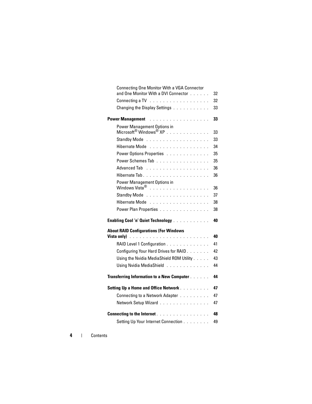 Dell 531 owner manual One Monitor With a DVI Connector, Changing the Display Settings, Power Management Options 