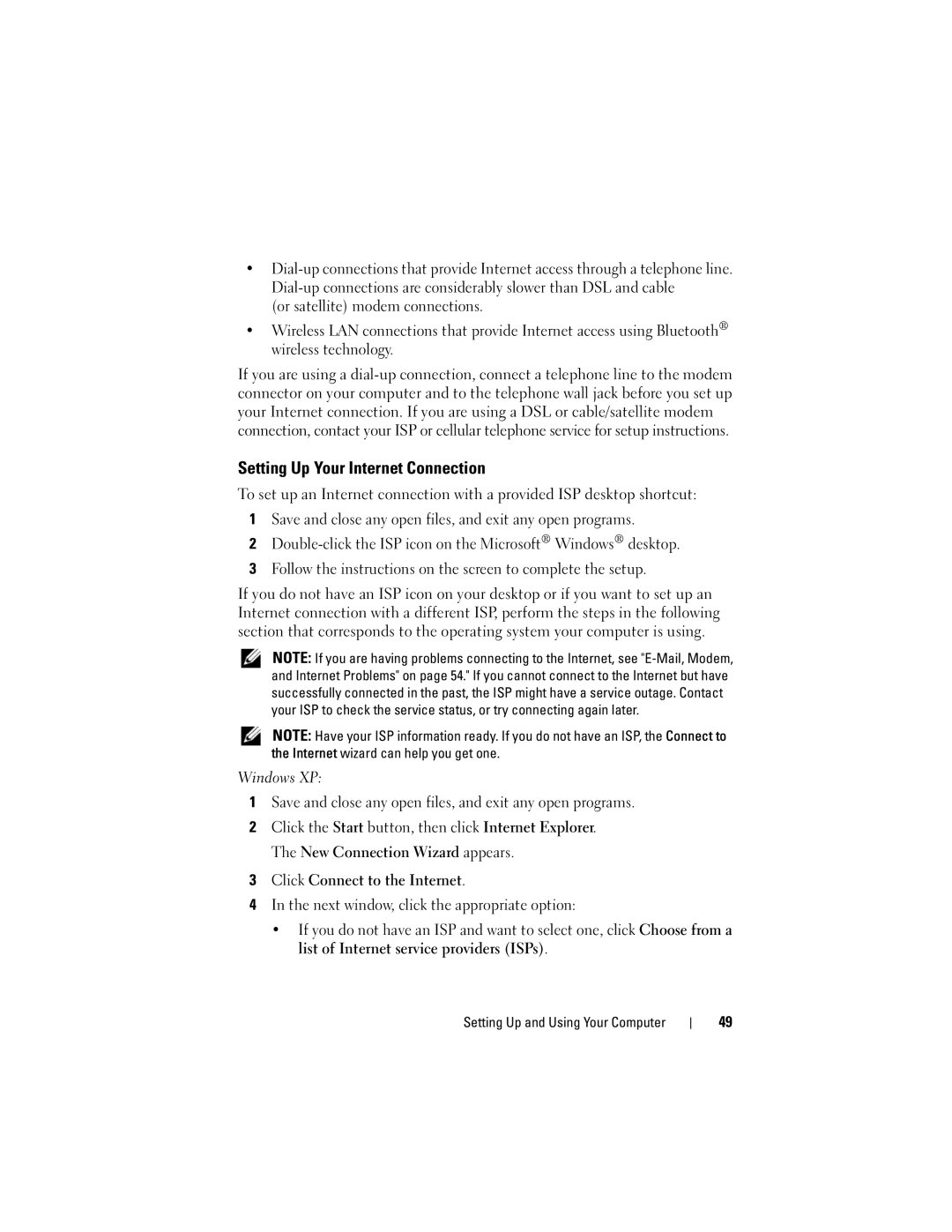 Dell 531 owner manual Setting Up Your Internet Connection, Click Connect to the Internet 