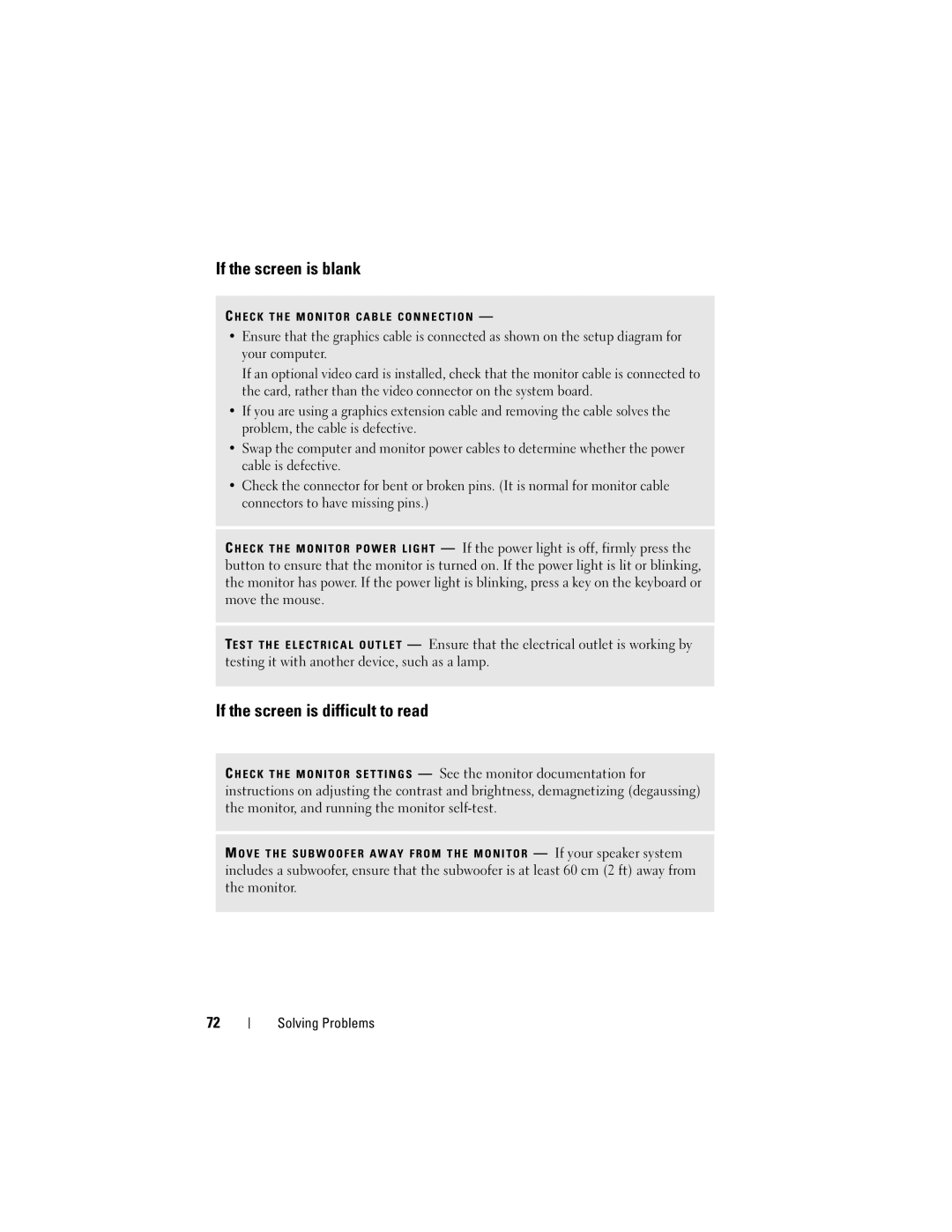 Dell 531 owner manual If the screen is blank, If the screen is difficult to read 