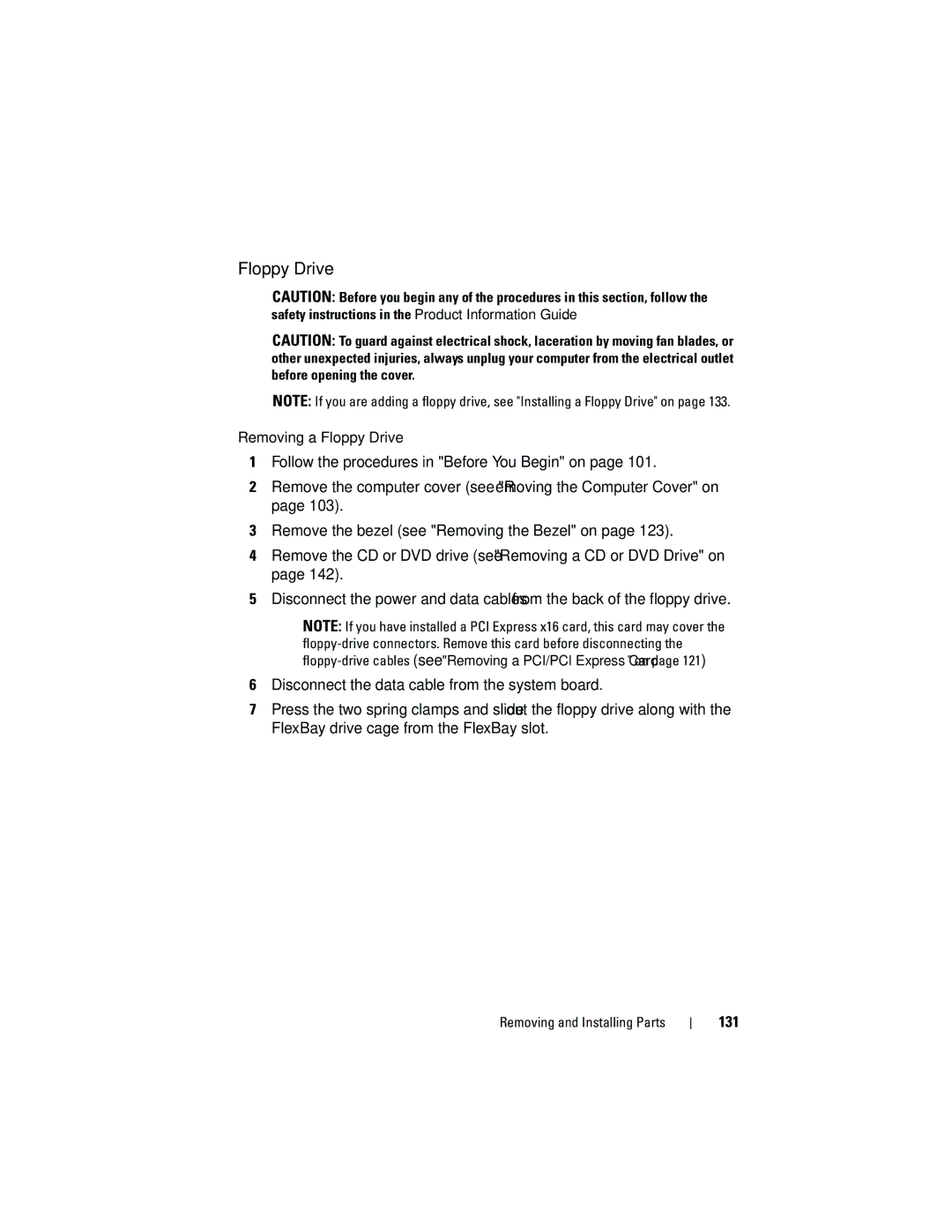 Dell 531S owner manual Floppy Drive, 131 