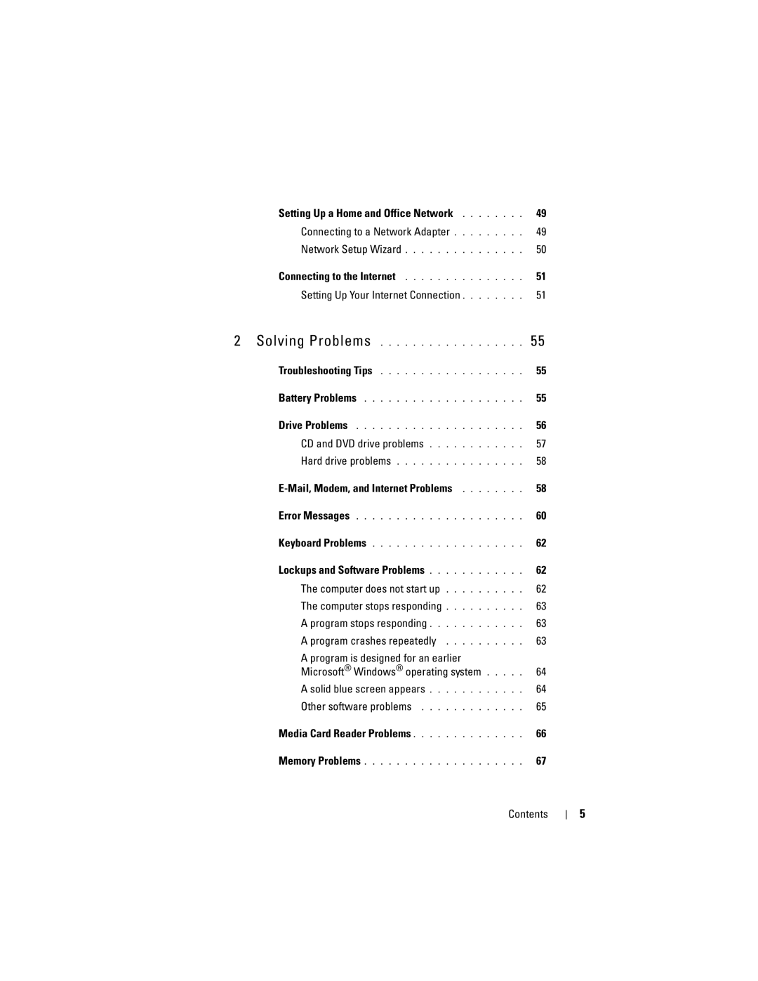 Dell 531S owner manual Setting Up Your Internet Connection, CD and DVD drive problems, Mail, Modem, and Internet Problems 