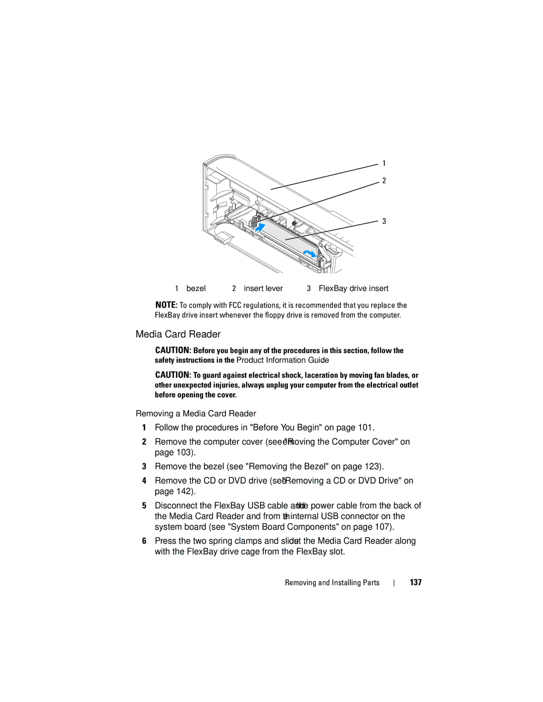 Dell 531S owner manual Media Card Reader, 137 