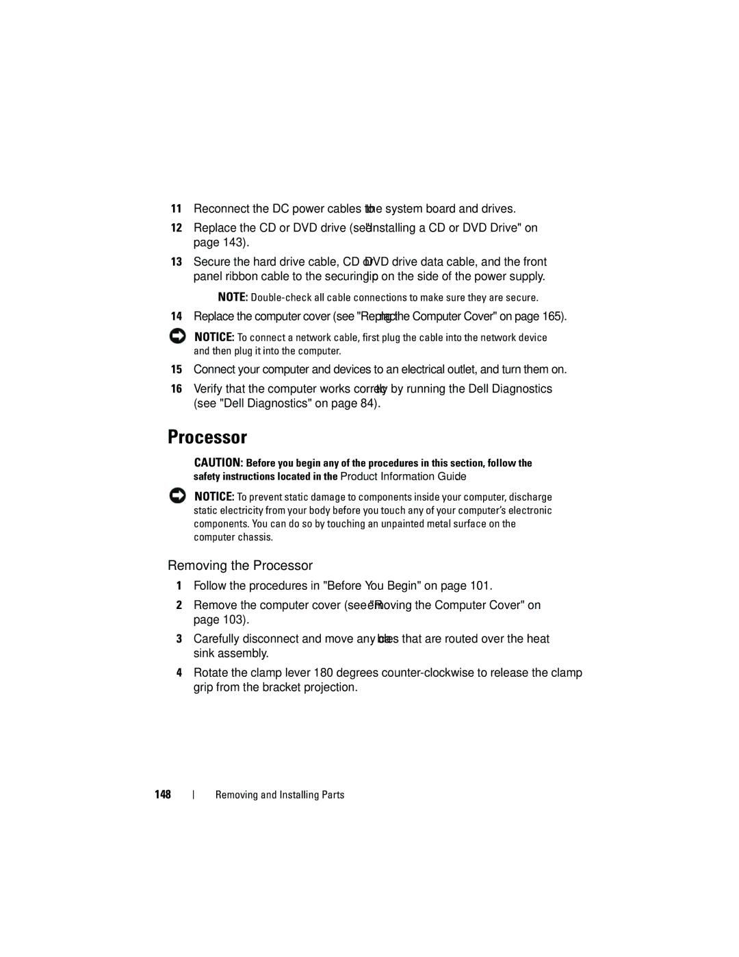 Dell 531S owner manual Removing the Processor 