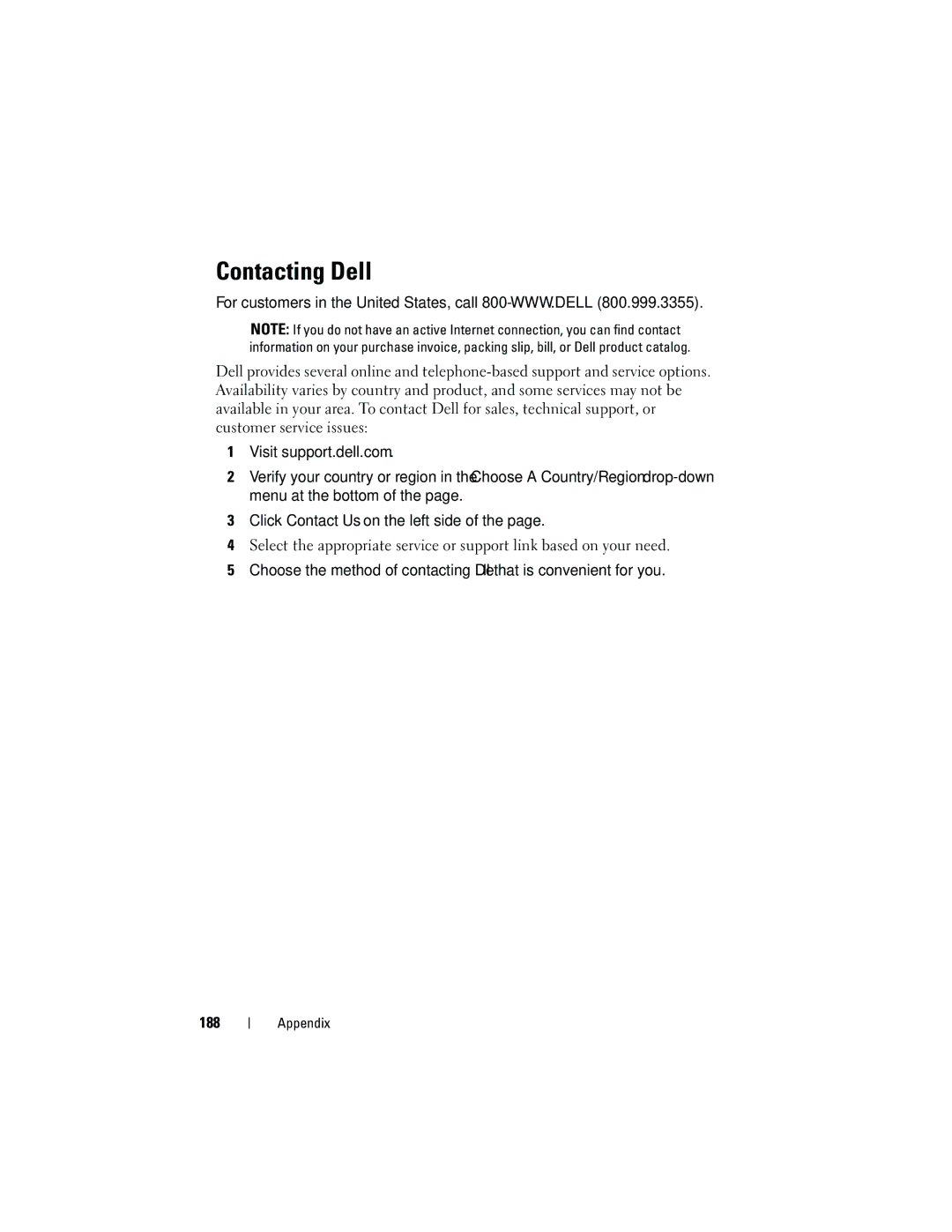 Dell 531S owner manual Contacting Dell 