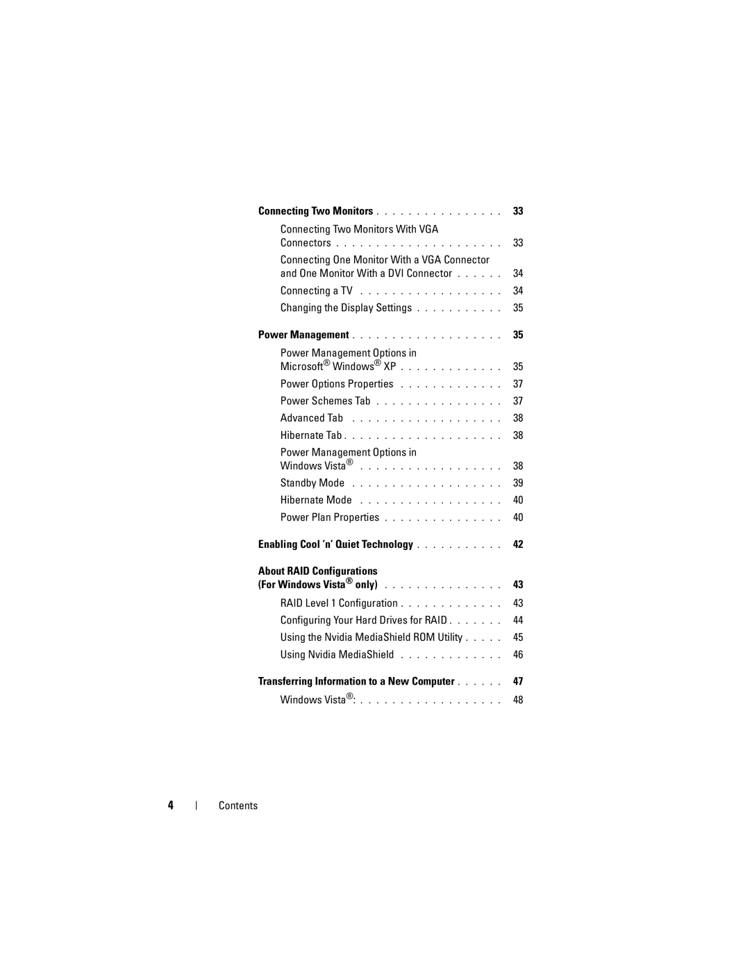 Dell 531S owner manual Connecting Two Monitors With VGA, One Monitor With a DVI Connector, Changing the Display Settings 