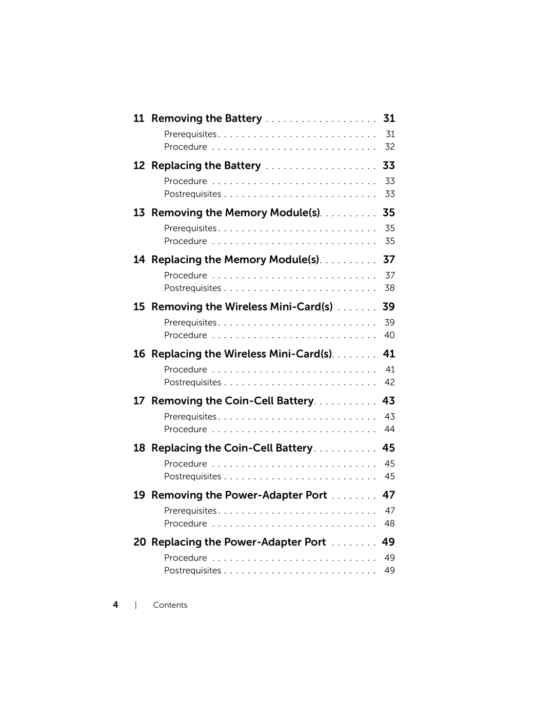 Dell 5323 owner manual Removing the Memory Modules 