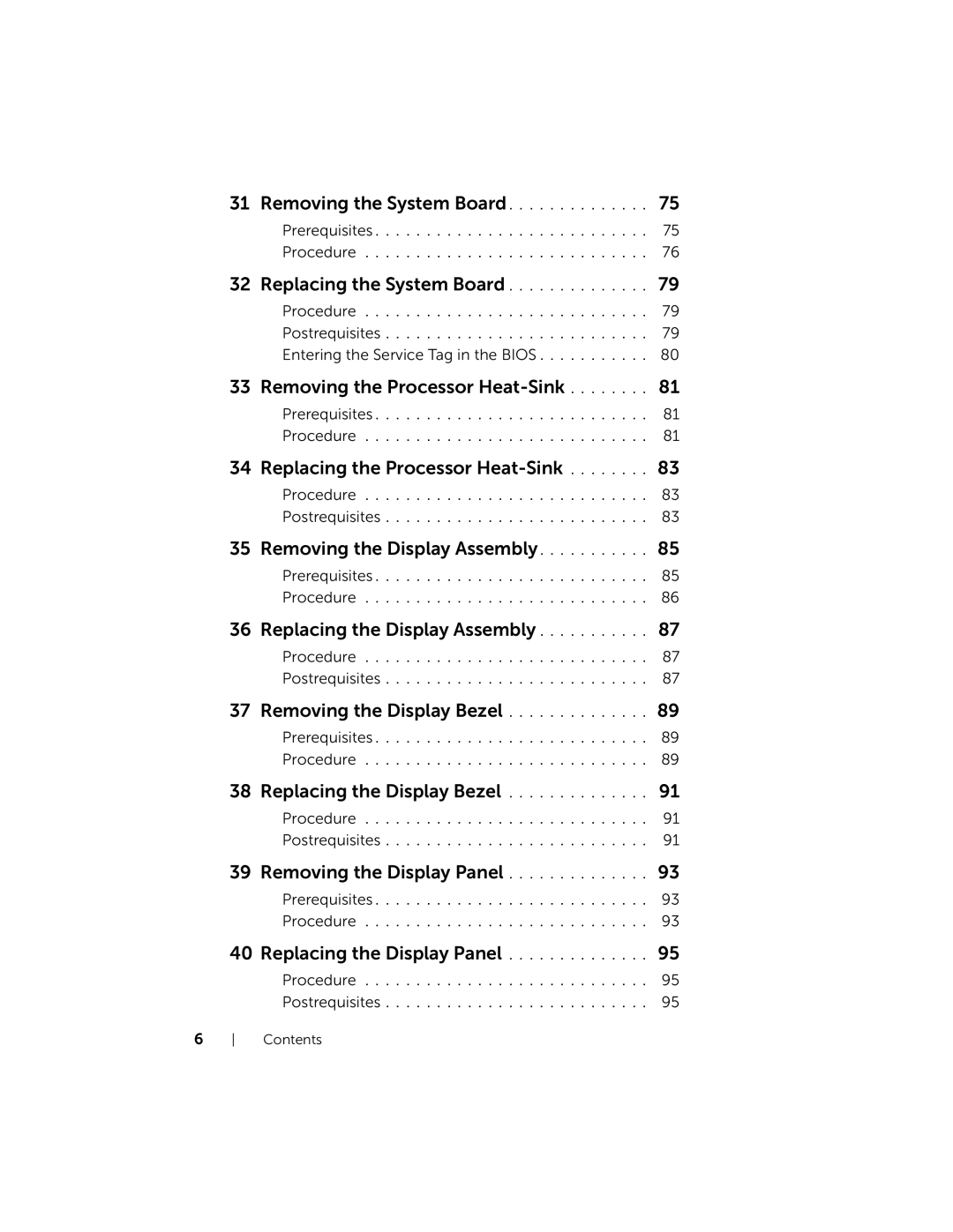 Dell 5323 owner manual Removing the System Board 