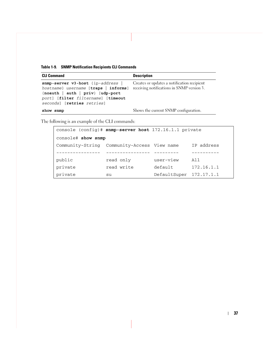 Dell 5324 manual Noauth auth priv udp-port 