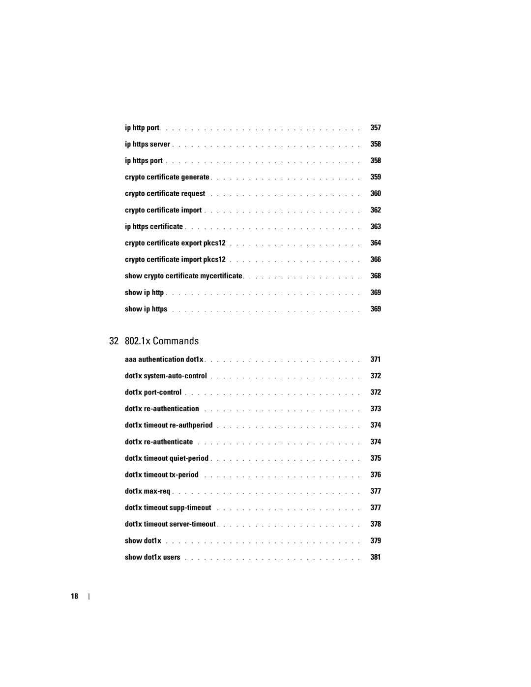 Dell 5324 manual 32 802.1x Commands 