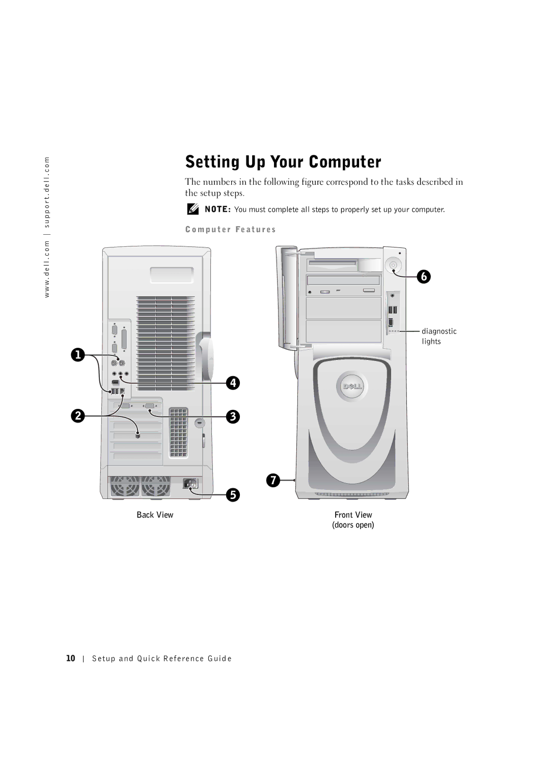 Dell 533CX manual Setting Up Your Computer 