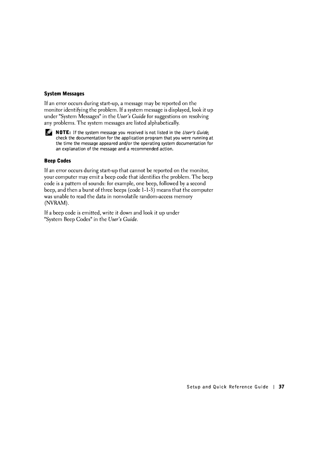 Dell 533CX manual System Messages 