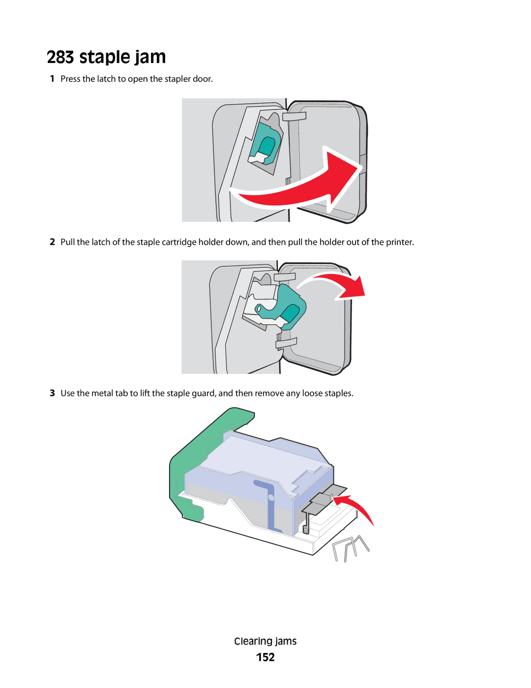 Dell 5350dn, 5230N/DN manual Staple jam, 152 