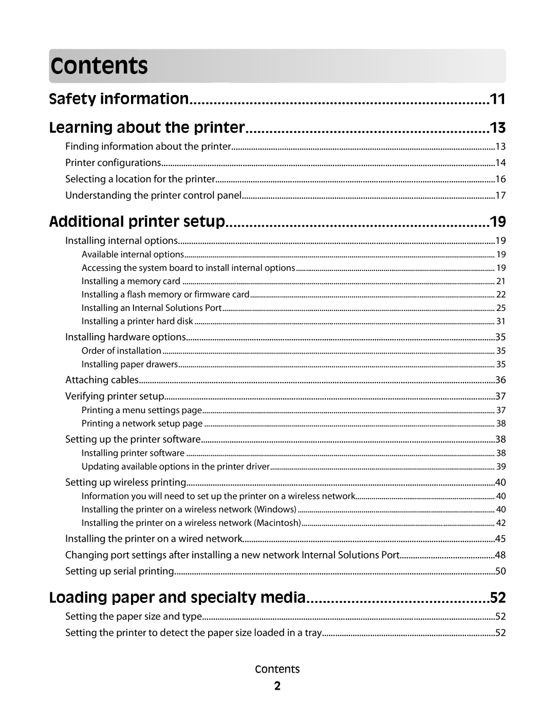 Dell 5350dn, 5230N/DN manual Contents 