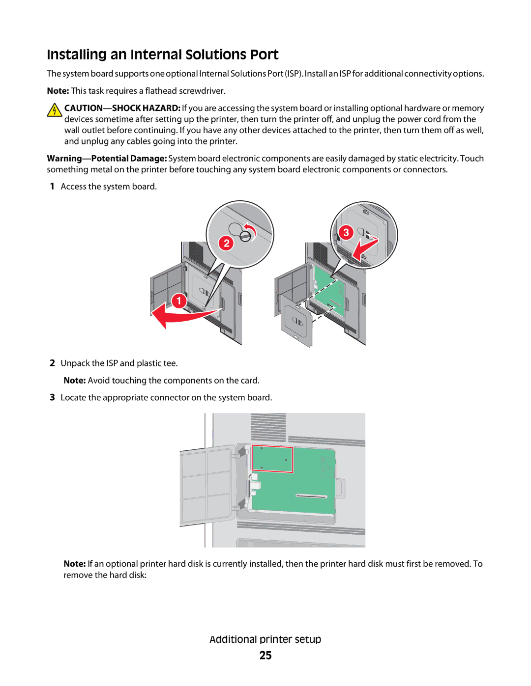 Dell 5230N/DN, 5350dn manual Installing an Internal Solutions Port 