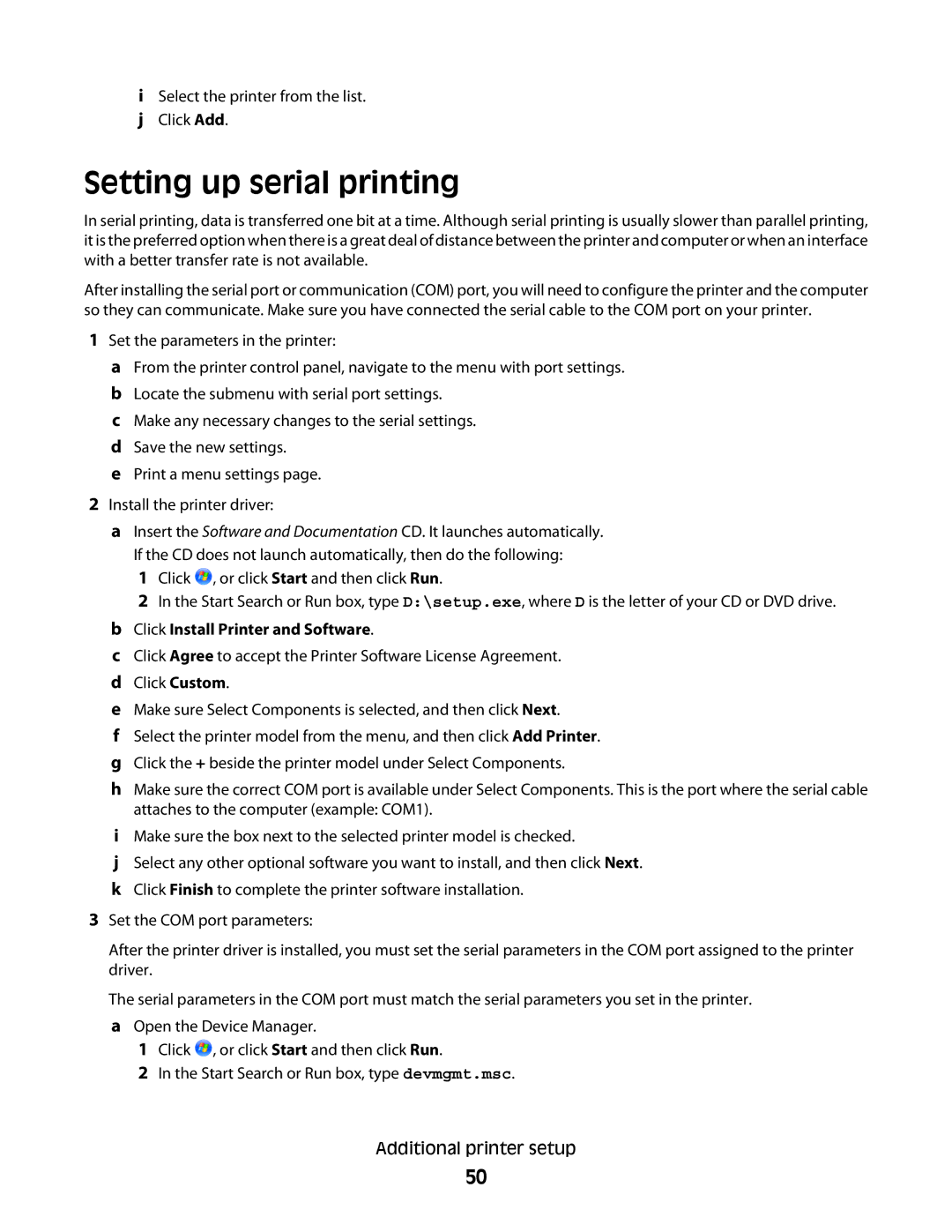 Dell 5350dn, 5230N/DN manual Setting up serial printing 