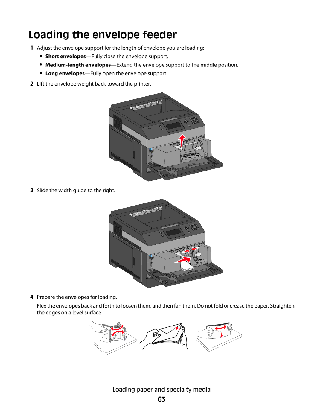 Dell 5230N/DN, 5350dn manual Loading the envelope feeder 