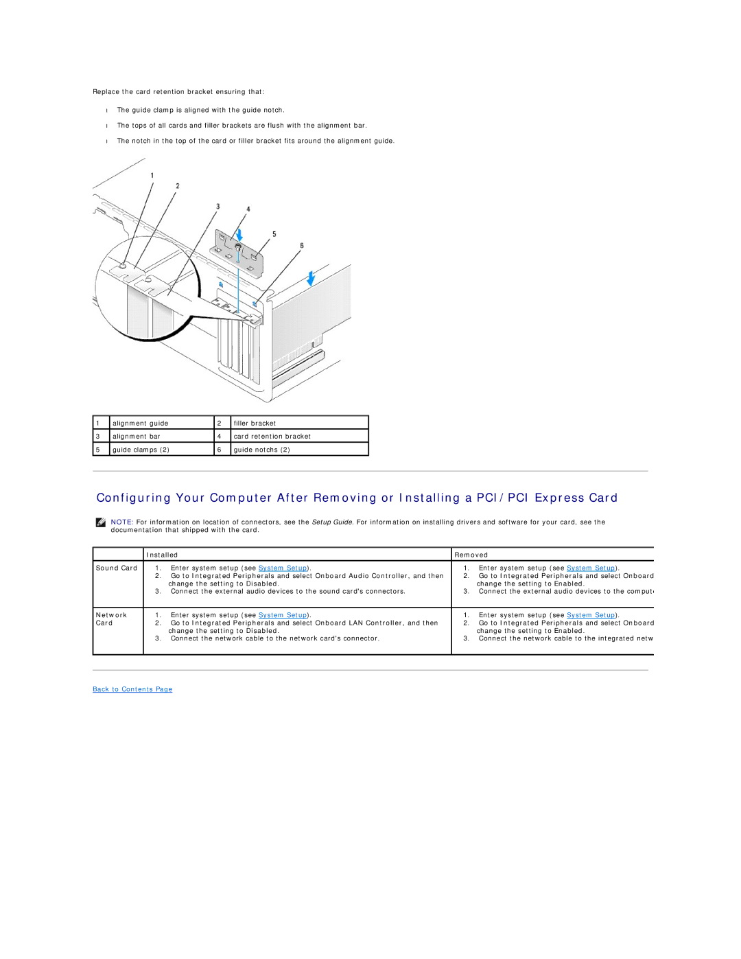 Dell 540 manual Installed Removed Sound Card 