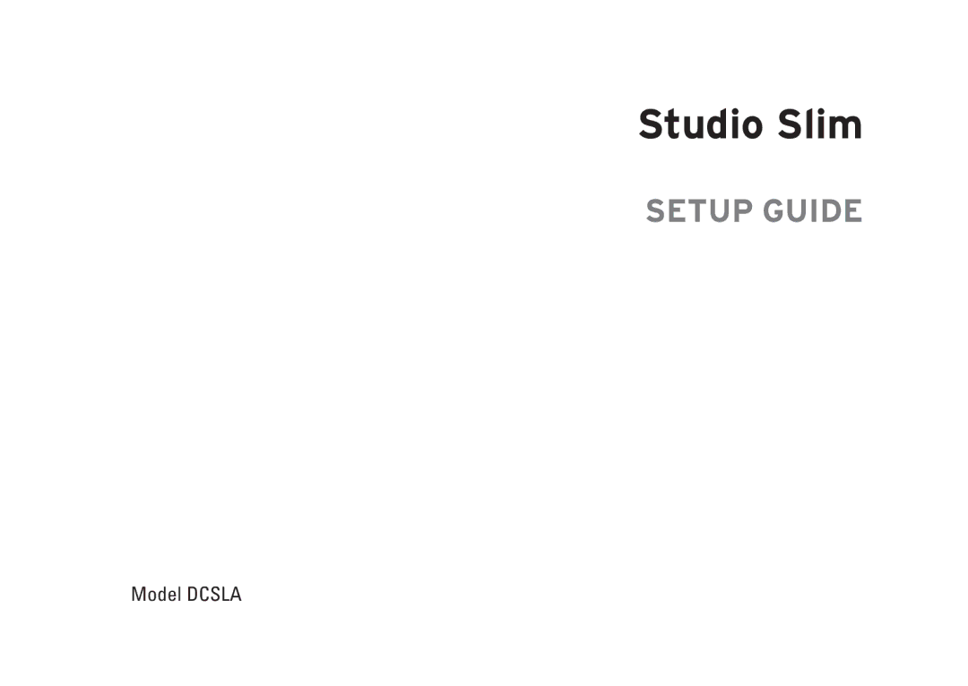 Dell 540S setup guide Studio Slim 