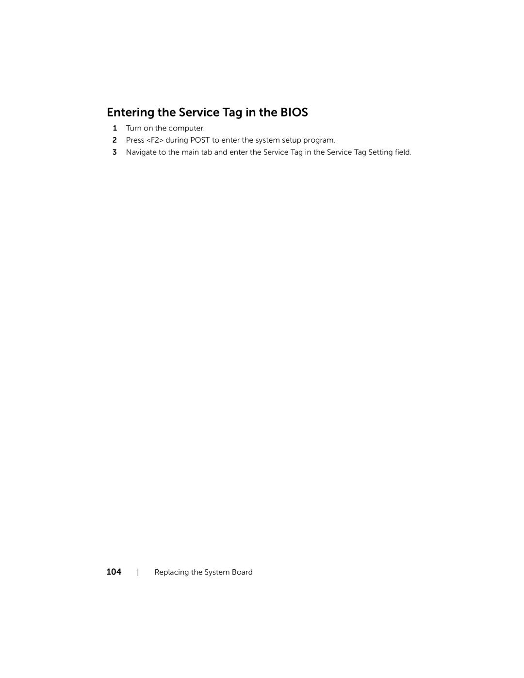 Dell 5420, 7420 owner manual Entering the Service Tag in the Bios 