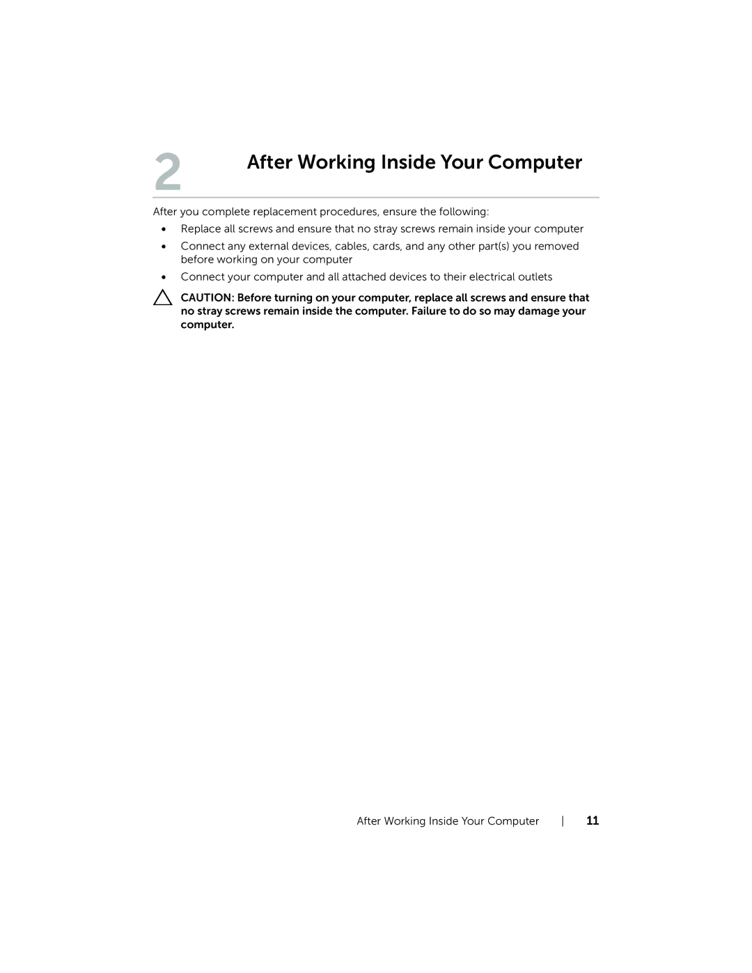 Dell 7420, 5420 owner manual After Working Inside Your Computer 