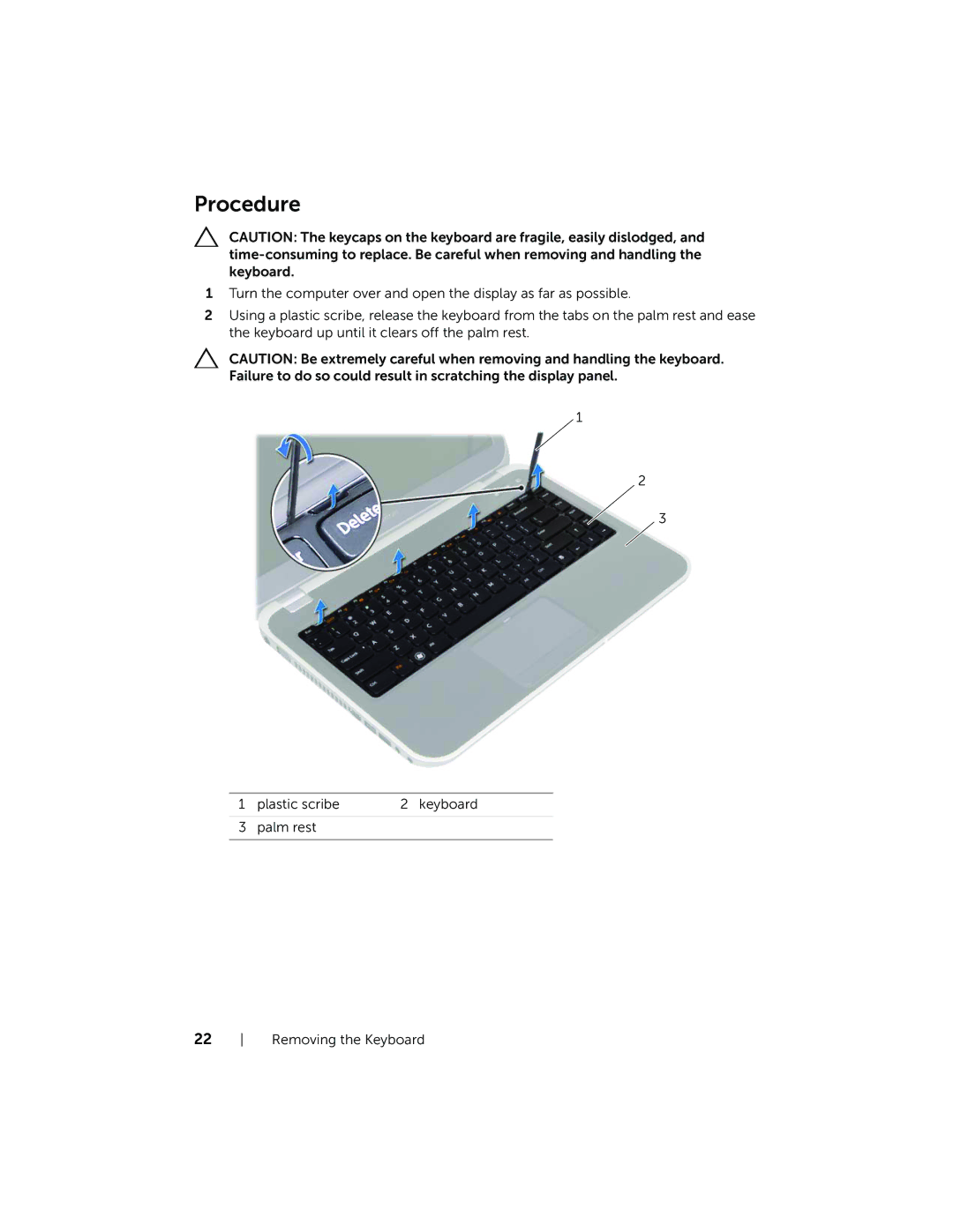 Dell 5420, 7420 owner manual Procedure 