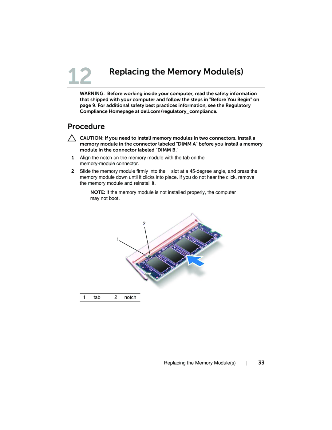 Dell 7420, 5420 owner manual Replacing the Memory Modules 