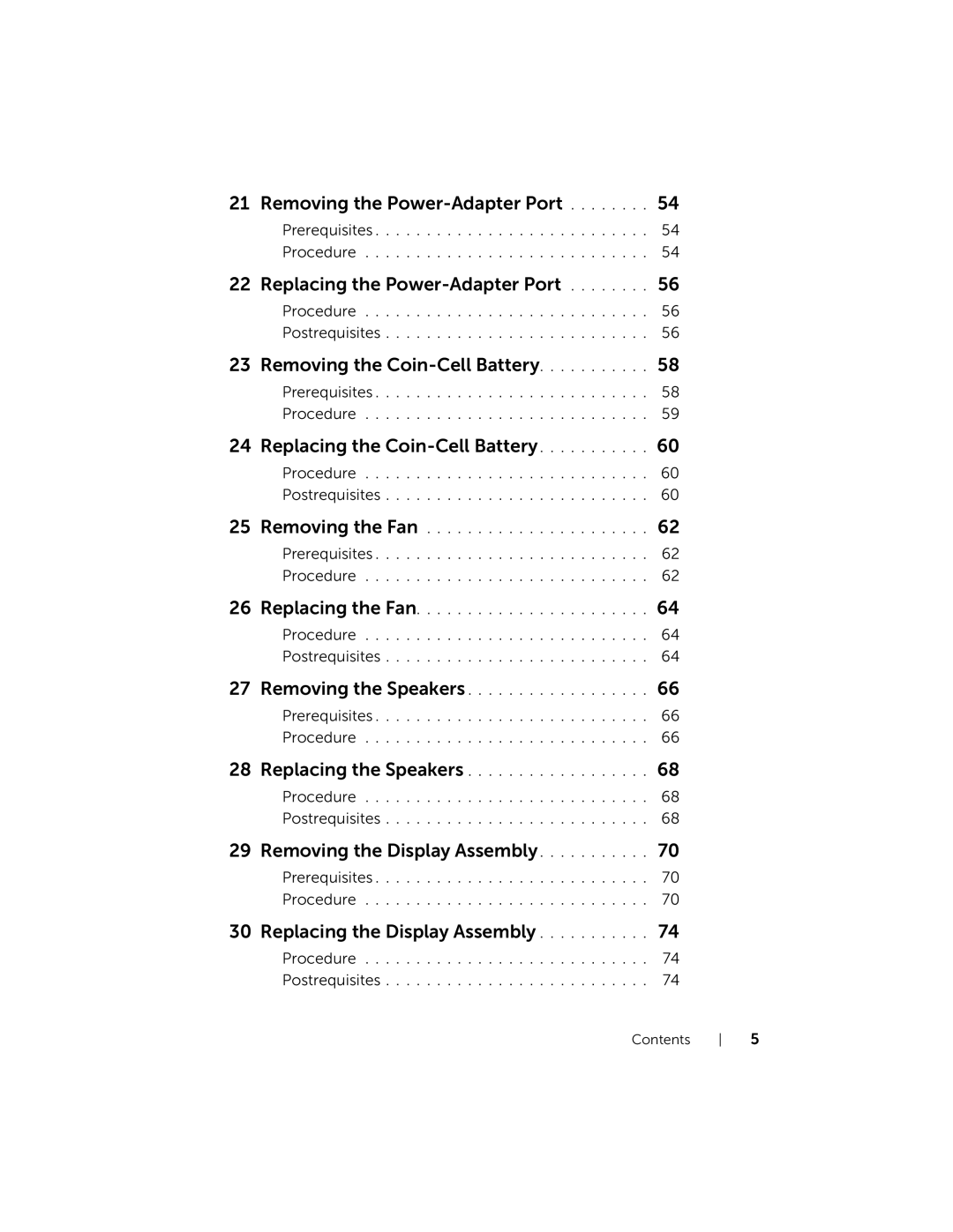 Dell 7420, 5420 owner manual Removing the Power-Adapter Port 