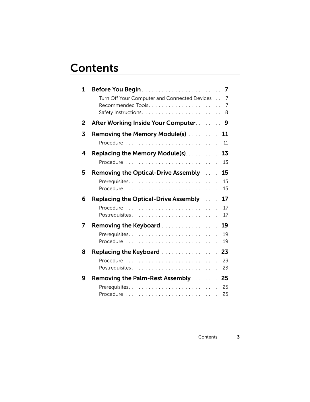 Dell 5423 owner manual Contents 