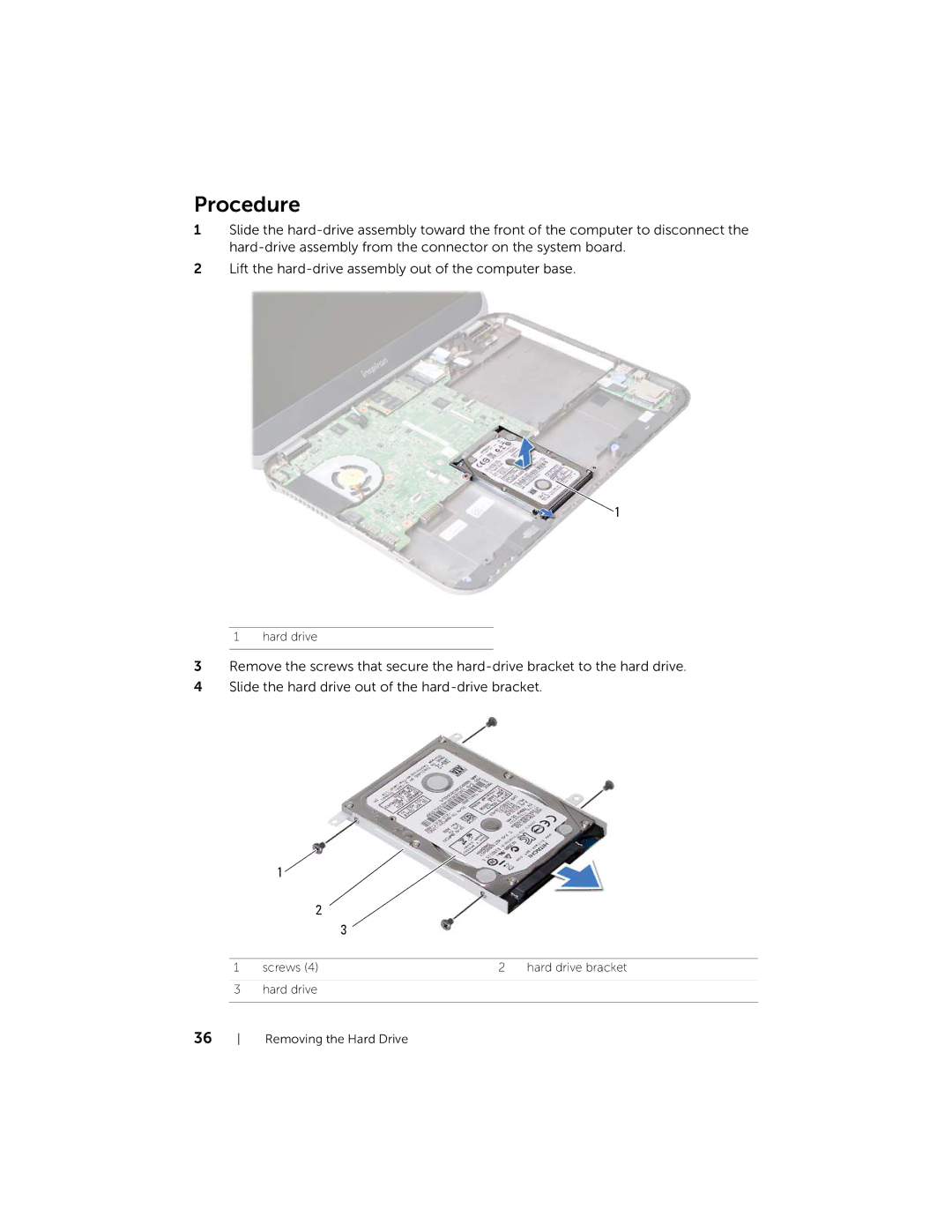 Dell 5423 owner manual Hard drive 