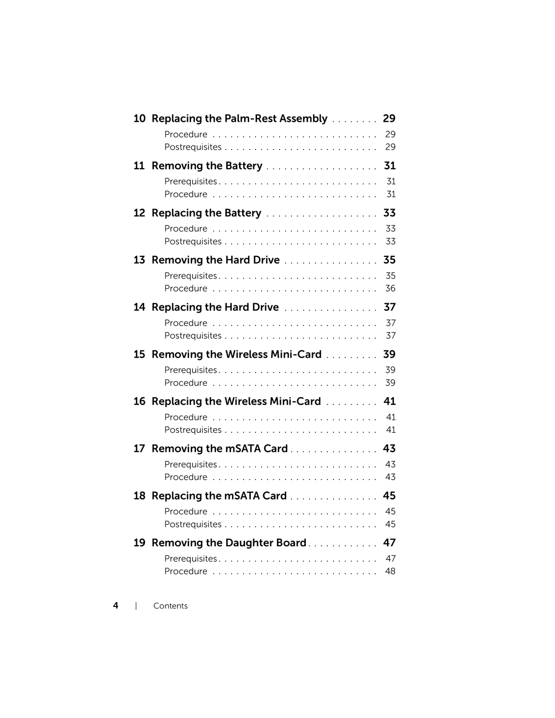 Dell 5423 owner manual Removing the Wireless Mini-Card 