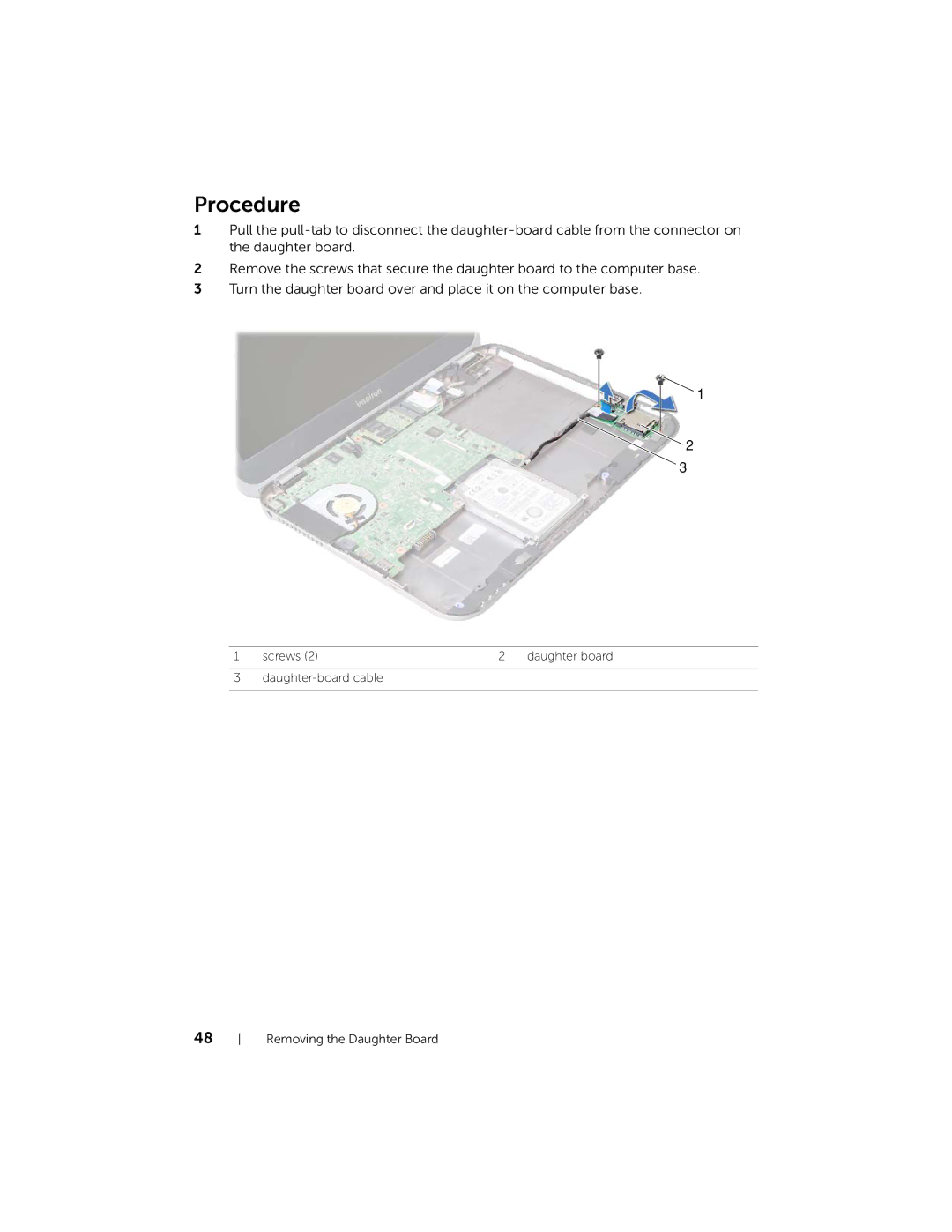 Dell 5423 owner manual Procedure 