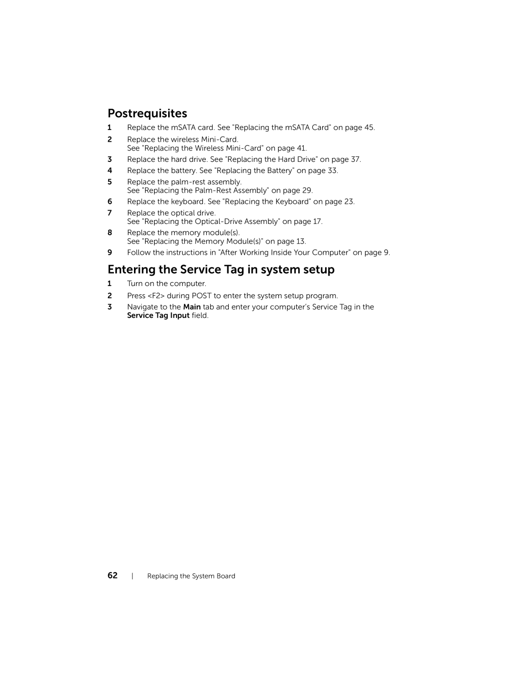 Dell 5423 owner manual Entering the Service Tag in system setup 