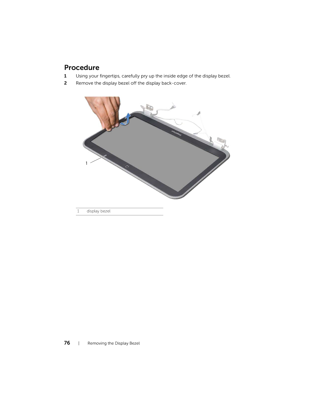 Dell 5423 owner manual Display bezel Removing the Display Bezel 