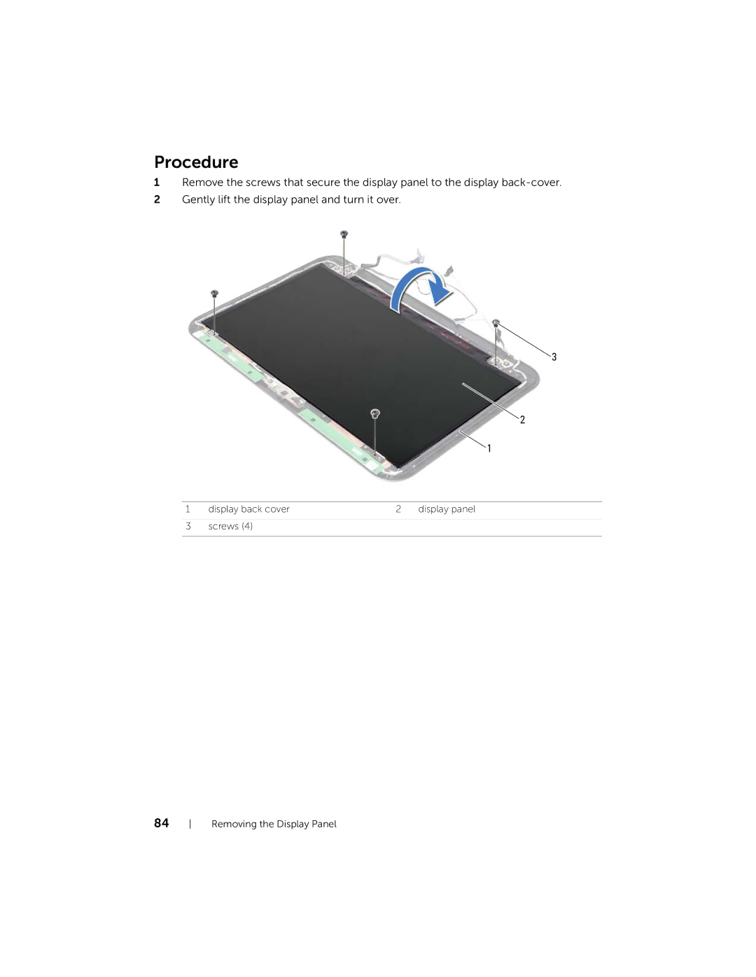 Dell 5423 owner manual Display back cover 