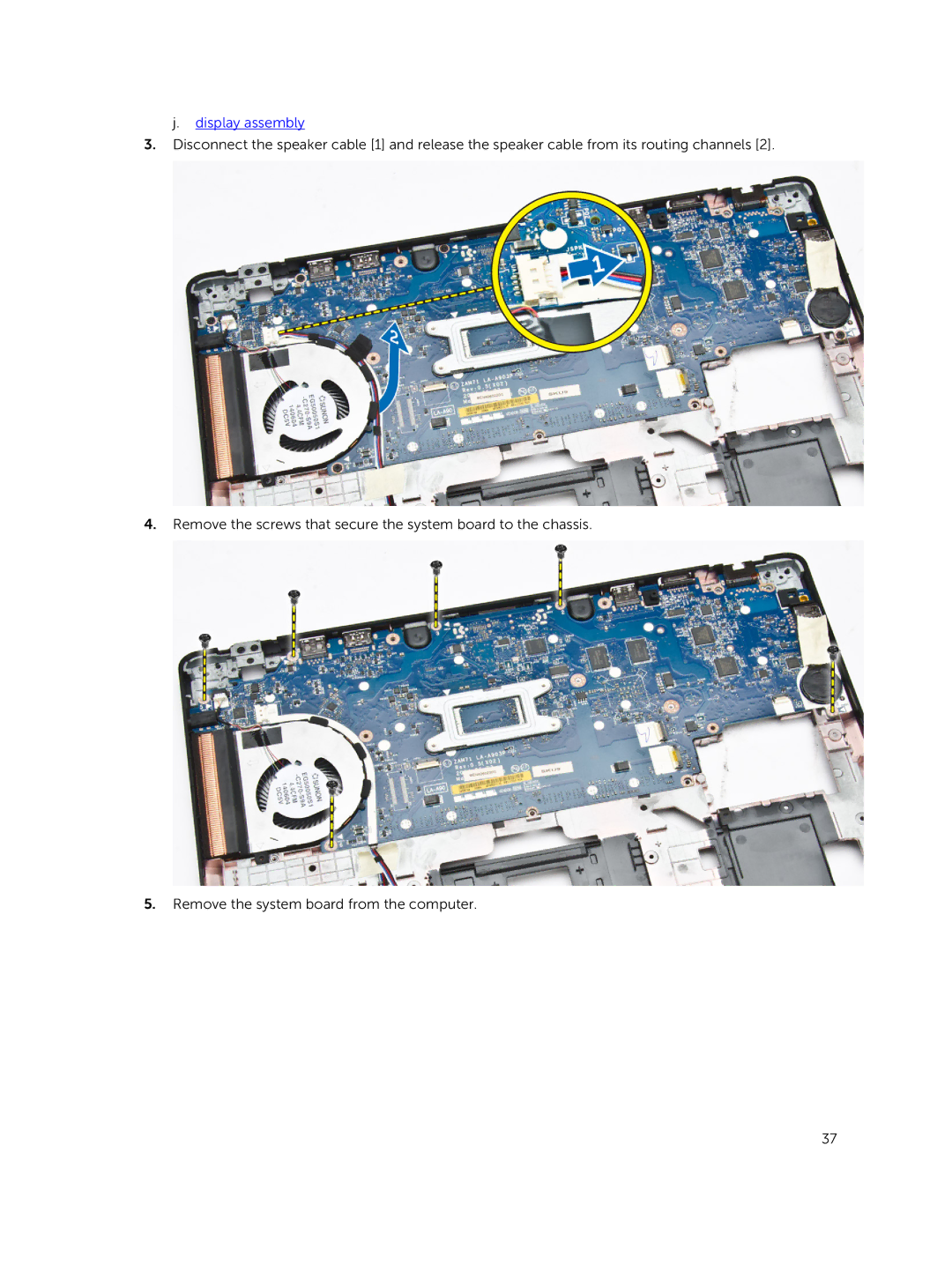 Dell E5450 owner manual Display assembly 