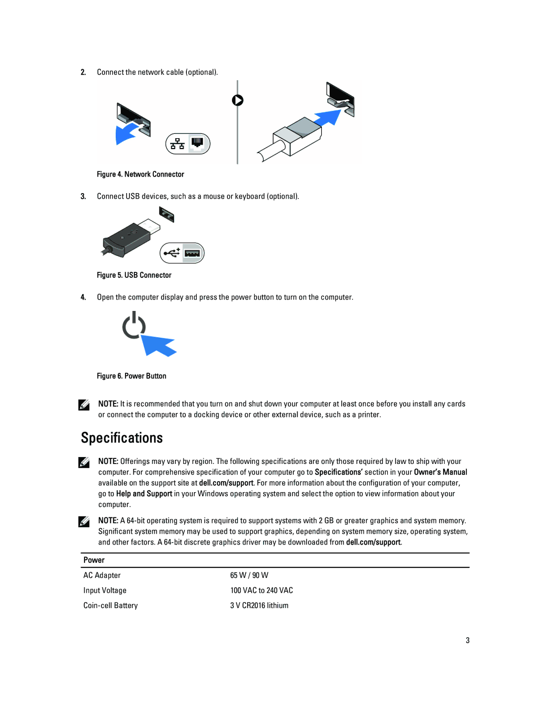 Dell 5470 manual Specifications, Network Connector 