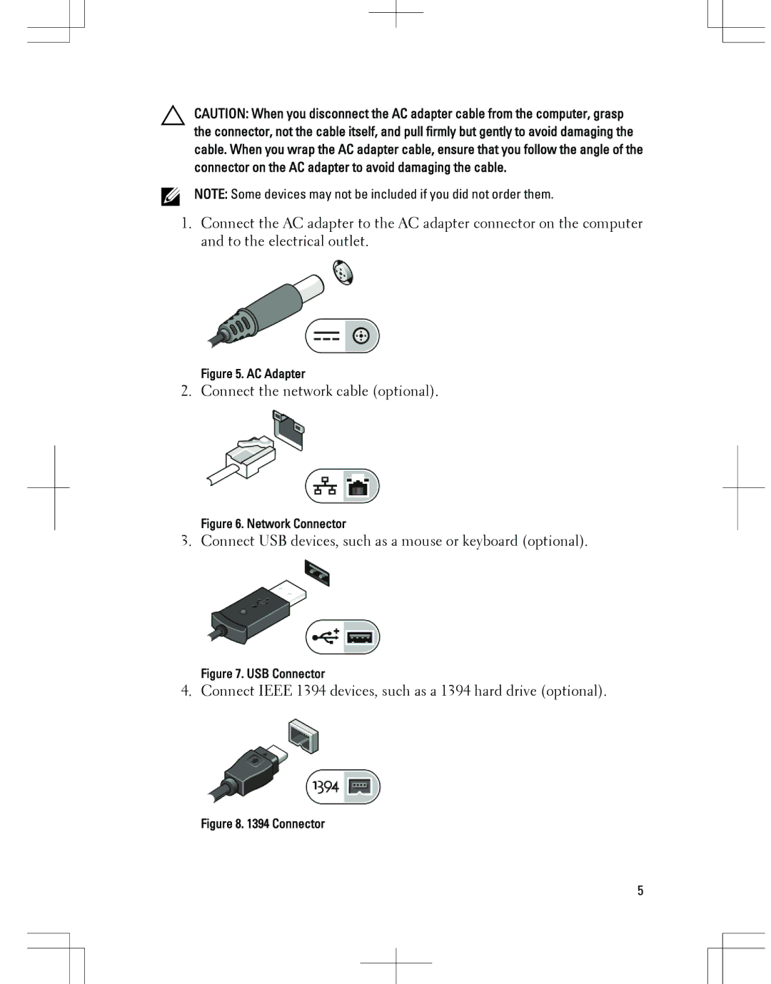 Dell E5420M, E5520M manual Connect the network cable optional 